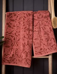Cotton Rich St James Jacquard Towel Red Mix Unisex