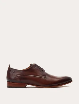 Leather Derby Shoes Brown male - Base london - FashionsVida