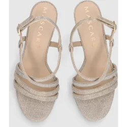 Sandalias de tacón Maria de mujer en tela brillante