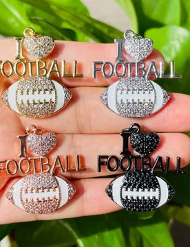 Pcs Micro Paved I Love Football Words Charms for Bracelet Necklace Making Super Bowl Sports Pendants Jewelry Handmade Accessory - Aliexpress - FashionsVida