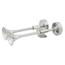 Compact Dual Trumpet Horn Silver 7 1/2 x 16´´ unisex