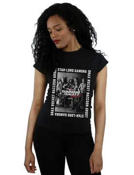 Women's Guardians Of The Galaxy Framed Poster Cotton T-Shirt in Black Size: 2XL - Black - Size: 2XL - Marvel - FashionsVida