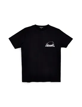 T-shirt nera con stampa logo AH017TE XXL - Abarth - FashionsVida