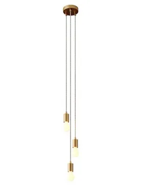 Cables Suspension Luminaire Multiple 3 Falls Satin Brass One Size - Creative - FashionsVida
