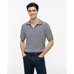 Polo de punto de caballero con cuello abierto