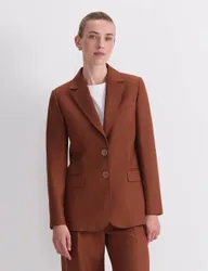 Wool Rich Tailored Blazer Brown female