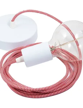 Cables Suspension Luminaire Rz09 Zigzag 50 Cm Red / White One Size - Creative - FashionsVida