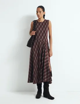 Sfera - Vestido midi cuadros - Sfera - FashionsVida