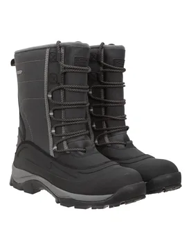 Park' Mens Snow Boots Sherpa Lined Proof Winter Shoes Charcoal Textile - Size Uk 11 - Mountain Warehouse - FashionsVida