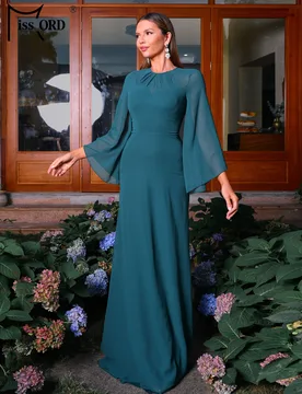 Missord New Green Round Neck Long Sleeved A Line Evening Formal Occasion Wedding Birthday Party Dress - Aliexpress - FashionsVida