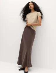 Maxi Slip Skirt Dark Chocolate female