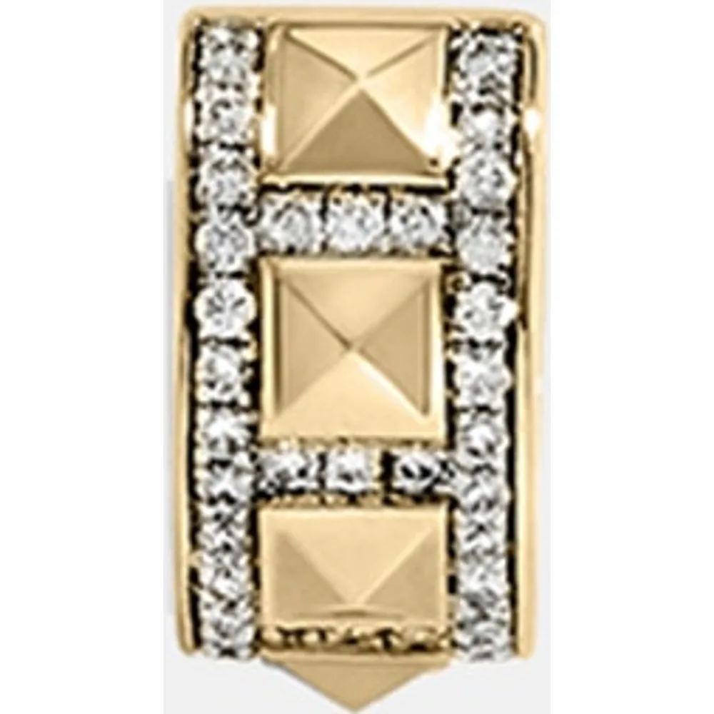 Pendiente individual Rockaway de oro y diamantes - STATEMENT - FashionsVida