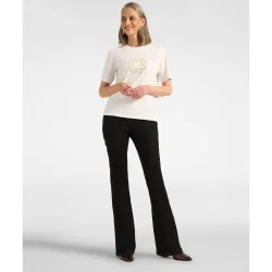 Jeans de mujer flare "florence" ajuste acampanado con pierna ancha cierre con botones y cremallera