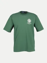 Polo T-Shirt mit Brust- und Backprint Grün L