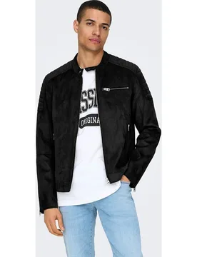 Only & Sons - Chaqueta de hombre biker de suede - Only & Sons - FashionsVida