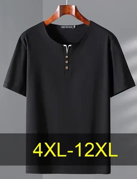 XL 10XL Plus Size T-shirt Men Summer Short Sleeve Tshirts Henry Collar Fashion Casual Solid Color Tops Tees Male Big Size 12XL - Aliexpress - FashionsVida