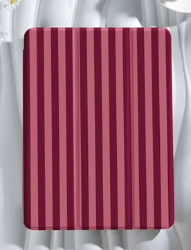 Funda protectora de tableta a rayas color rojo vino, compatible con Ipad Air 8 (M4) 2026 (11 pulgadas)/2026 (11 pulgadas), 9.7/10.2/10.5/10.9/12.9/Pro - Shein - FashionsVida