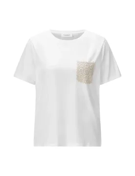 T-Shirt with Crochet Pocket female - XS - FashionsVida