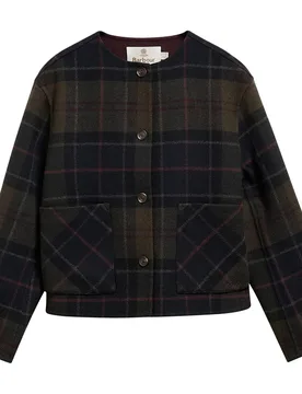 Sobrecamisa de mujer de lana marlow tartan con bolsillos delanteros - Barbour - FashionsVida