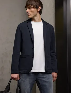 Street One Terry Slub Sakko male Blau - Street One MEN - FashionsVida