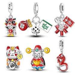 Sterling Silver Traditional Dragon Jewelry Beads Spring Festival Suitable Fit Original Pan Bracelet Bracelet DIY Jewelry