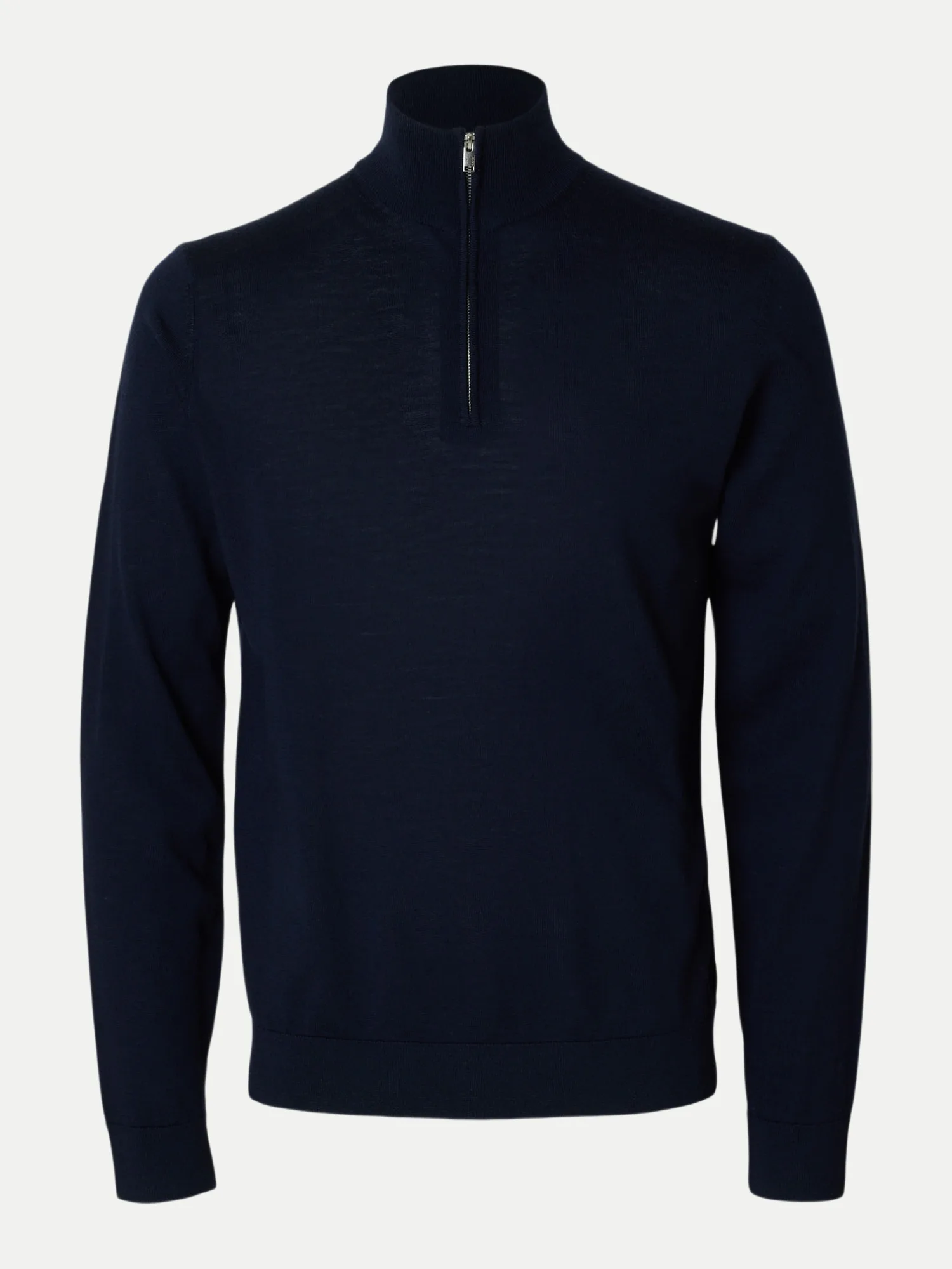 Strickpullover mit Reißverschluss Blau M - Selected - FashionsVida
