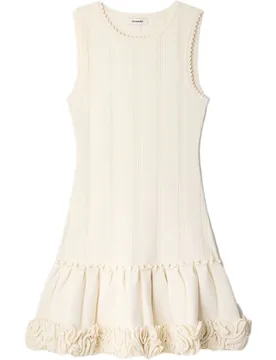 Vestido corto de punto entallado con flores - sandro - FashionsVida