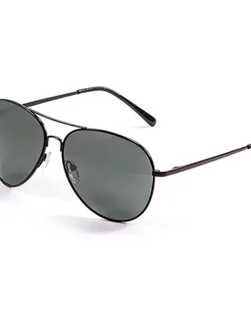 Lunettes De Soleil San Diego Matte Black Green/CAT3 unisex - Paloalto - FashionsVida