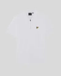 Men's 1/4 Zip Short Sleeve Polo Shirt White