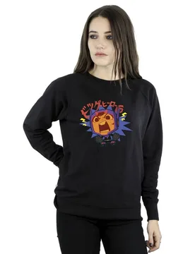Women's Big Hero 6 Baymax Hiro Angry Manga Sweatshirt in Black Size: 2XL - Black - Size: 2XL - Disney - FashionsVida