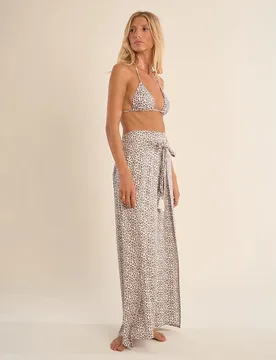 Pantalón de mujer largo con estampado y lazada - Molly Bracken - FashionsVida
