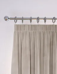 Velvet Pencil Pleat Curtains Champagne