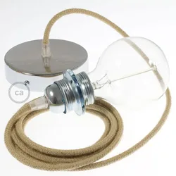 Cables Lampe Suspendue Pendel Pour Abat-jour Rn06 Diy 2 M Beige / Chrome Plated One Size