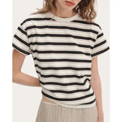 Rag & Bone - Camiseta boxy Kelly a rayas Crema multicolor