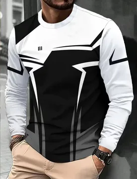 New striped men's long sleeved T-shirt with autumn round neck simple pure cotton fashion slim fit comfortable and oversized tops - Aliexpress - FashionsVida