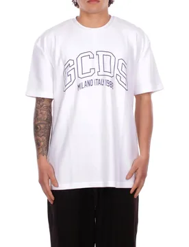 Uomo t-shirt c1meqc040j024 100a logo lounge ss t-shirt white - Gcds - FashionsVida