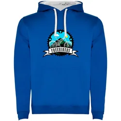 Felpa Con Cappuccio Freeriders Two-colour Royal Blue / White