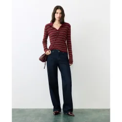 Jersey de mujer de manga larga con cuello polo