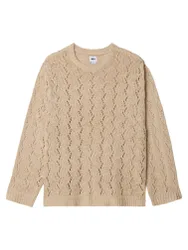 Shimoda tape yarn sweater maglioncino in crochet leggero - natural