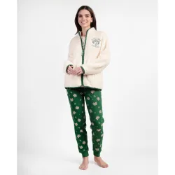Bata de manga larga de mujer de tejido polar con cremallera