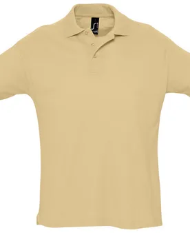 Mens Summer Ii Pique Short Sleeve Polo Shirt (Sand) - Size Large - SOLS - FashionsVida