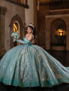 Aqua Blue vestidos de 15 años Luxury Quinceanera Dress 2026 Appliques Lace Beads Princess Ball Gowns Sweet 15 16 Dresses - Aliexpress - FashionsVida