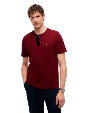 Maglietta A Maniche Corte Mw0mw39995 Foulard Burgundy L - Tommy hilfiger - FashionsVida