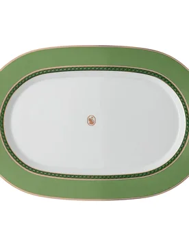 Piatto da portata Signum, Porcellana, Verde OS - Swarovski - FashionsVida