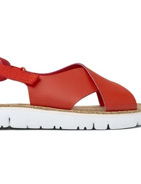 Sandalias planas de mujer Oruga Sandal de piel con tiras cruzadas - Camper - FashionsVida