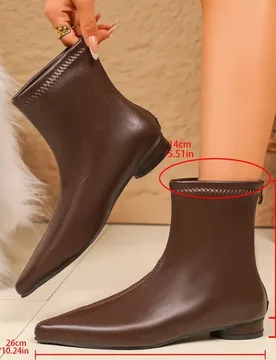 New Women's Short Boots Fashion Pointed Toe Ankle Boots Women Zippers Flat Shoes High Quality Leather Ladies Chelsea Boots - Aliexpress - FashionsVida