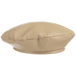 Leather Women´s Beret by - oatmeal - Damen - Size: One Size