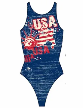 Usa Vintage Map 2013 Swimsuit Navy 7-8 Years Girls - TURBO - FashionsVida