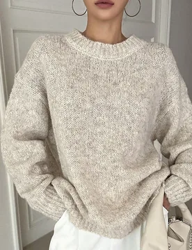 Suéter de hombros caídos sólido, blusas de manga larga, ropa de otoño L - Shein - FashionsVida