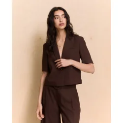 Chaqueta corta de mujer cuello solapa